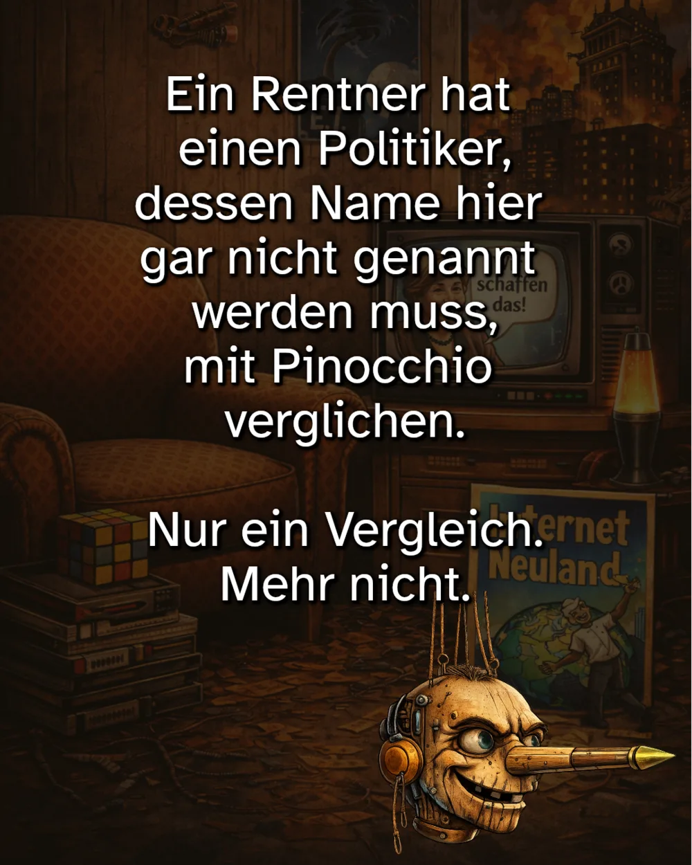 Instagram-Bild zum Vergleich eines Politikers mit Pinocchio